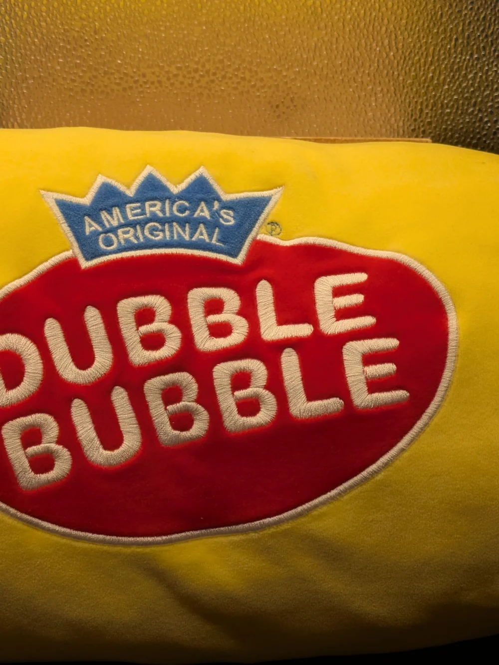 Plush Pillow Roll in Yellow and Blue Dubble   Bubble